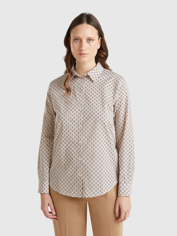 Gemustertes Hemd in Beige Damen