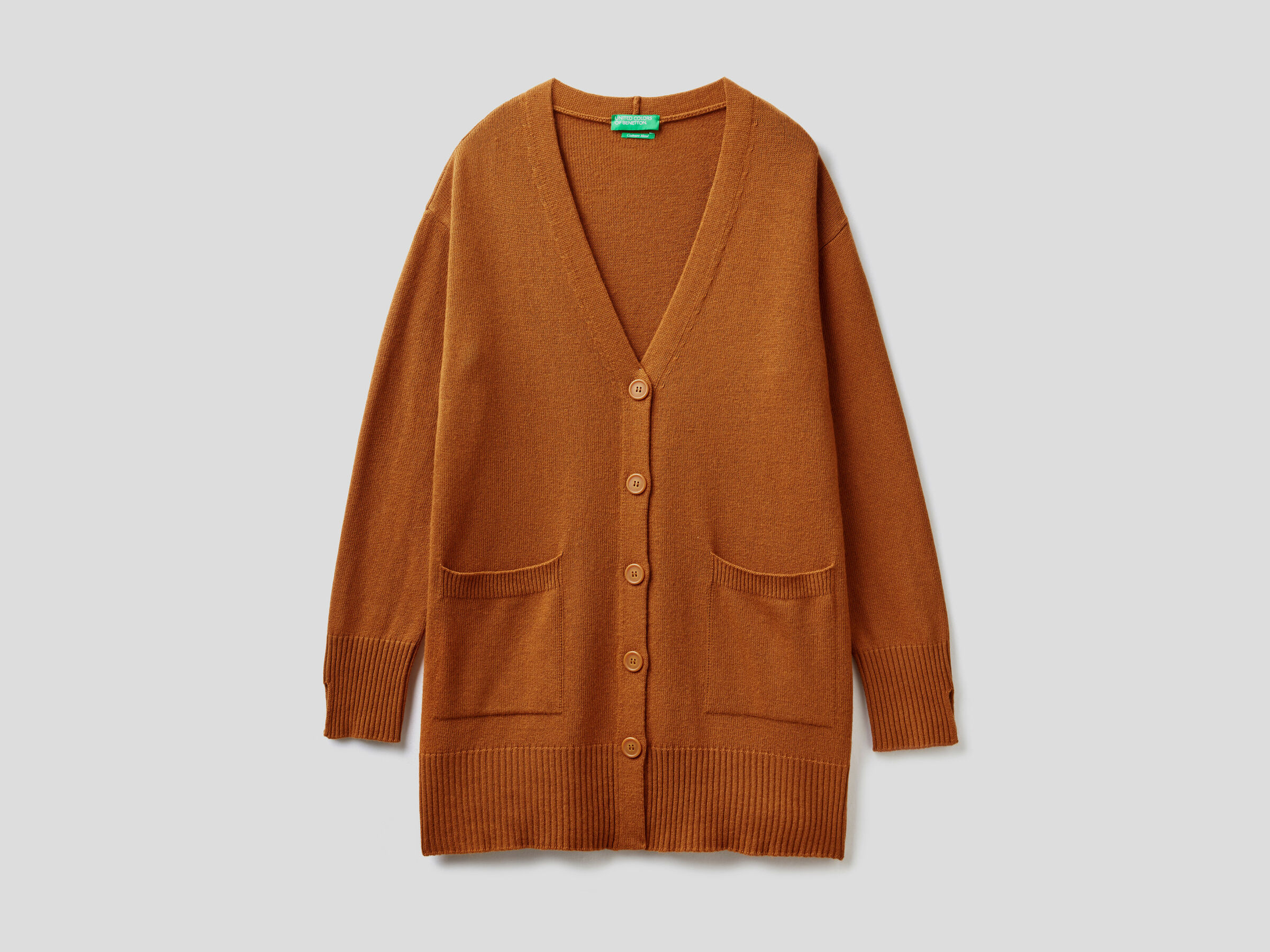 Lange Strickjacke mit Schlitzen image number 4