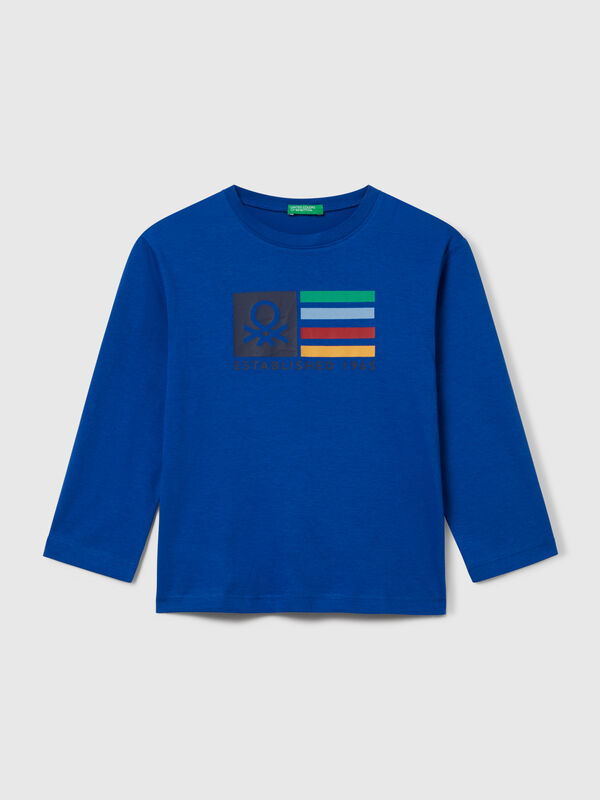 Langärmliges Baumwoll-T-Shirt Jungen