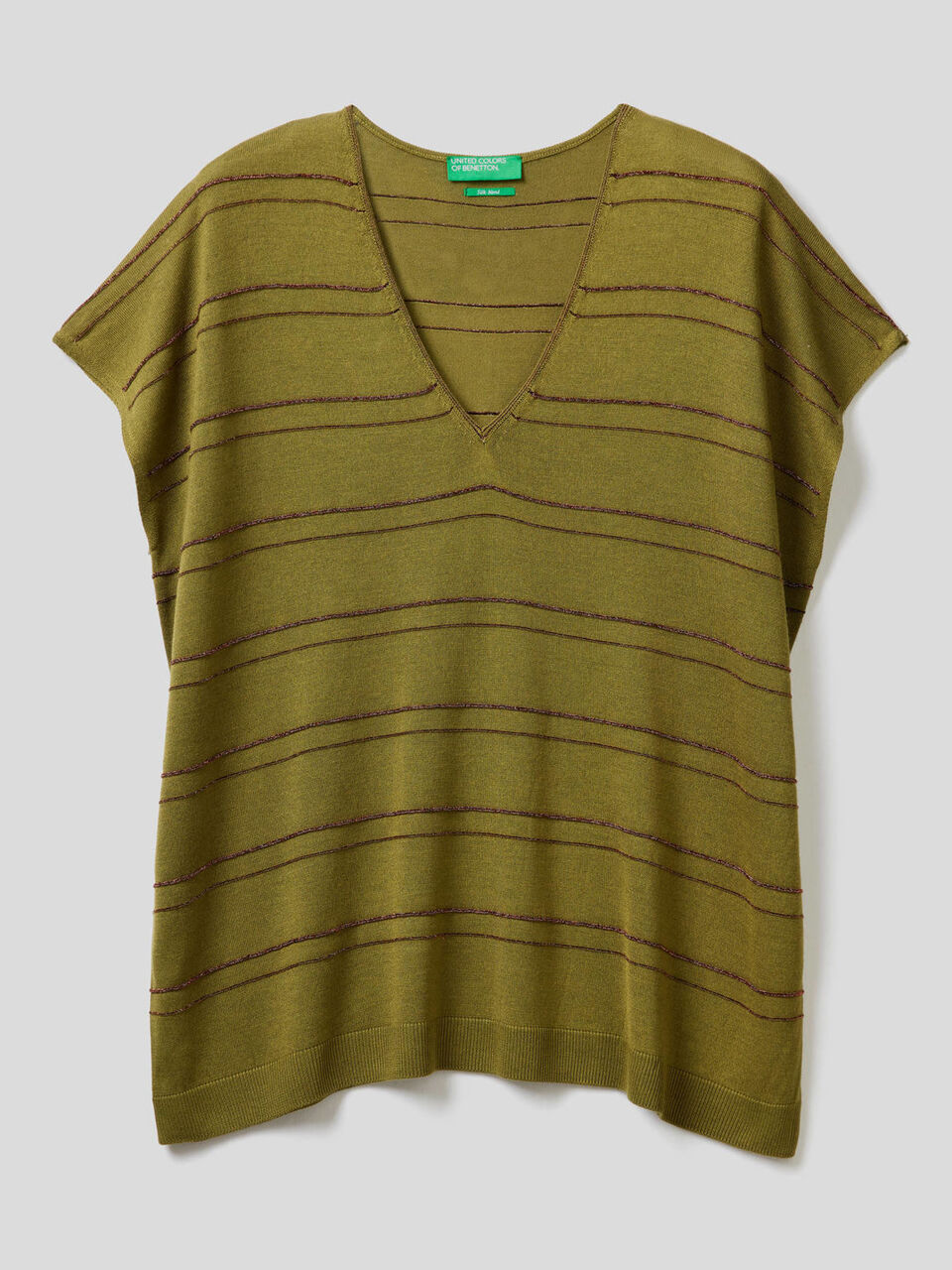 Pullover aus einer Seidenmischung mit kurzen Ärmeln image number 1
