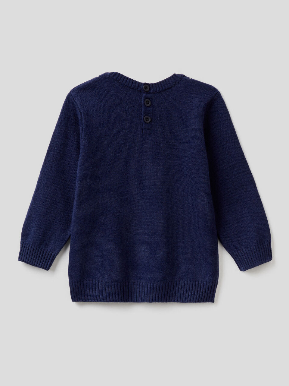 Pullover aus einer Wollmischung mit Fliege als Intarsienarbeit image number 2