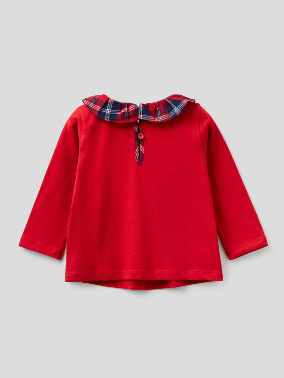 T-Shirt mit Kragen samt Tartan-Muster image number 2