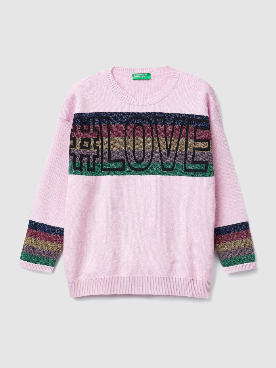 Pullover mit Schriftzügen und Lurex image number 1