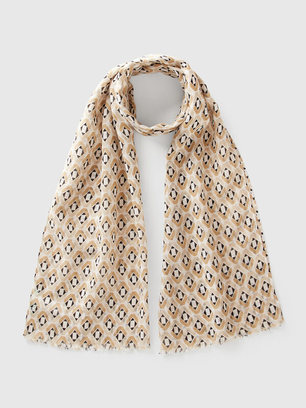 Gemusterter beige Schal Damen