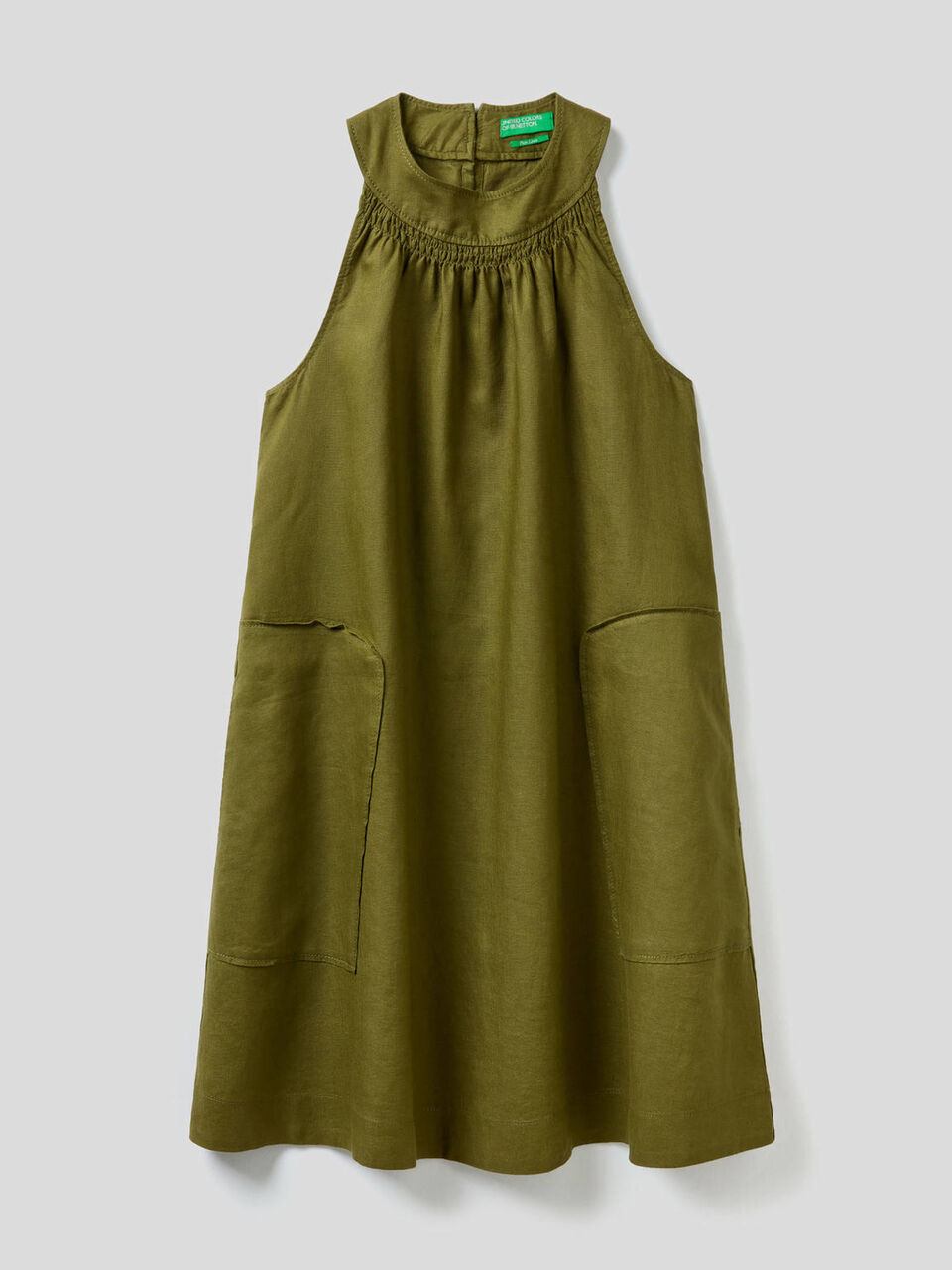 Kurzes Kleid aus 100% Leinen image number null