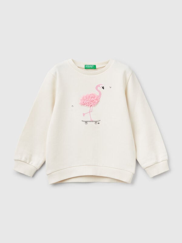 Sweatshirt mit Applikation in Blütenblattoptik Mädchen