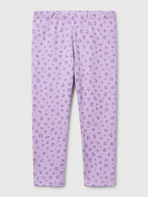 Lila Leggings mit Animal-Print Mädchen