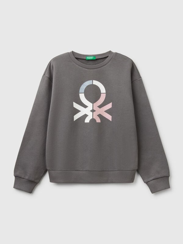 Sweater mit Glitzerdruck Mädchen