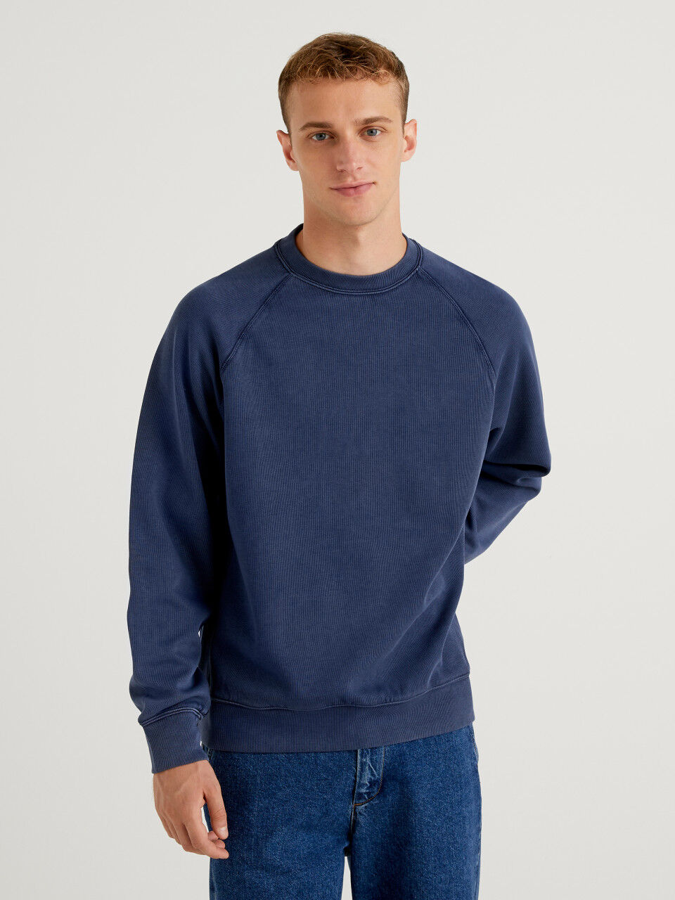 Dunkelblau L Benetton Pullover Rabatt 84 % HERREN Pullovers & Sweatshirts Basisch 