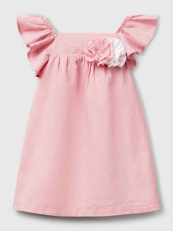 Ärmelloses Kleid mit Blumenapplikation Mädchen