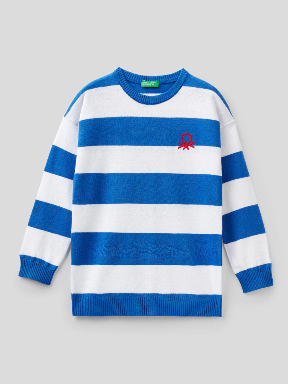 Gestreifter Pullover mit Logo image number 1