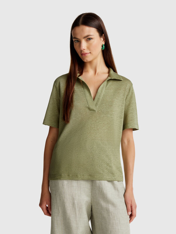 Poloshirt aus reinem Leinen Damen