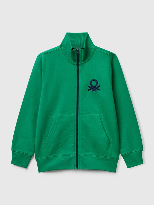 Sweatshirt aus reiner Baumwolle mit Reißverschluss Jungen