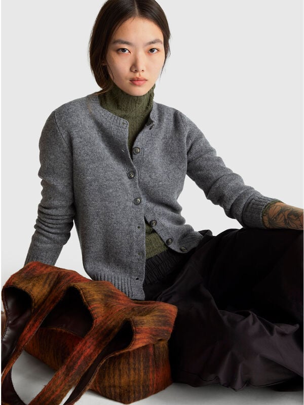 Strickjacke aus reiner Shetlandwolle Damen