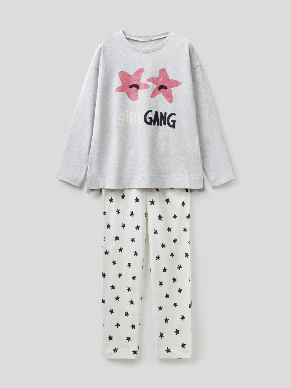 Pyjama aus 100% Baumwolle mit Glitzerprint image number 1