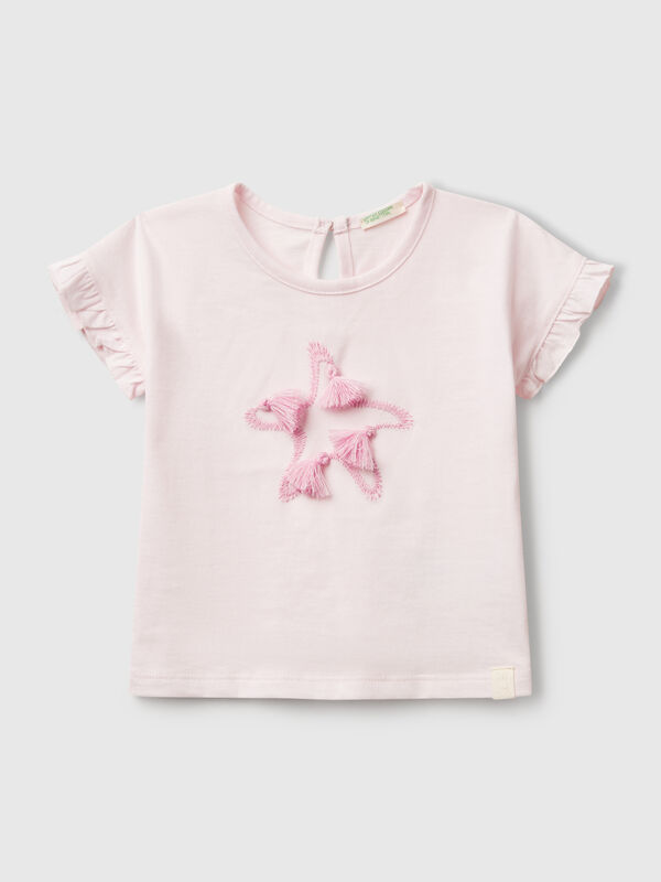 T-Shirt mit Stickerei und Quasten Newborn