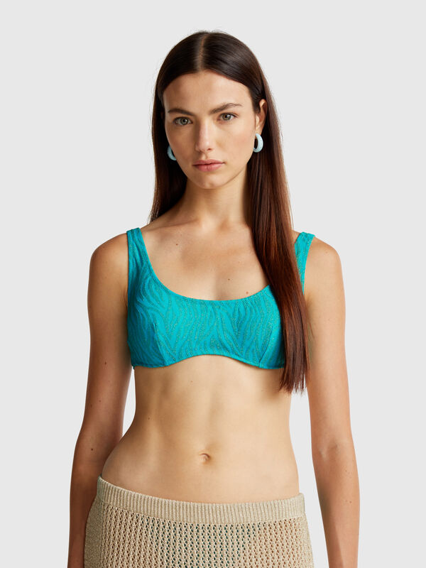 Strand-BH mit Animal-Print und Lurex Damen