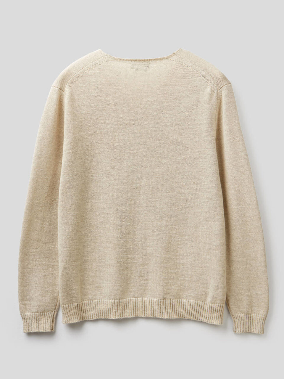 Pullover mit V-Ausschnitt aus Baumwolle und Leinen image number 2