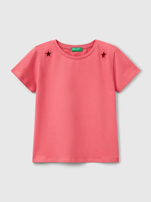 T-Shirt mit ausgeschnittenem Motiv Mädchen