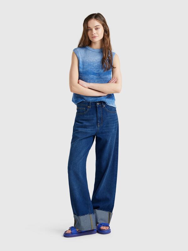 Weit geschnittene Jeans mit Bündchen Damen