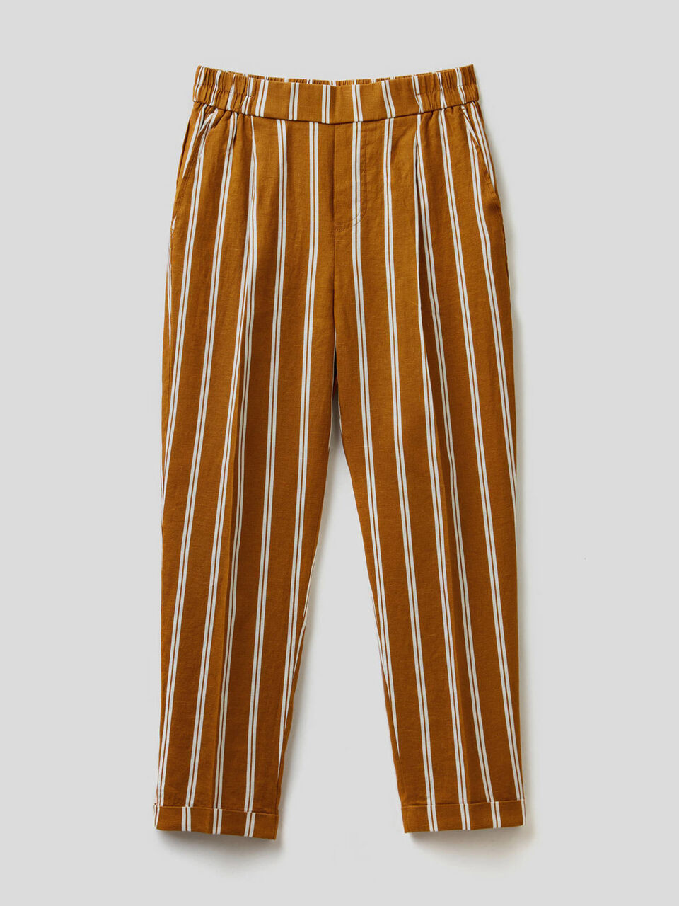 Hose aus 100% Leinen mit Musterprint image number 1