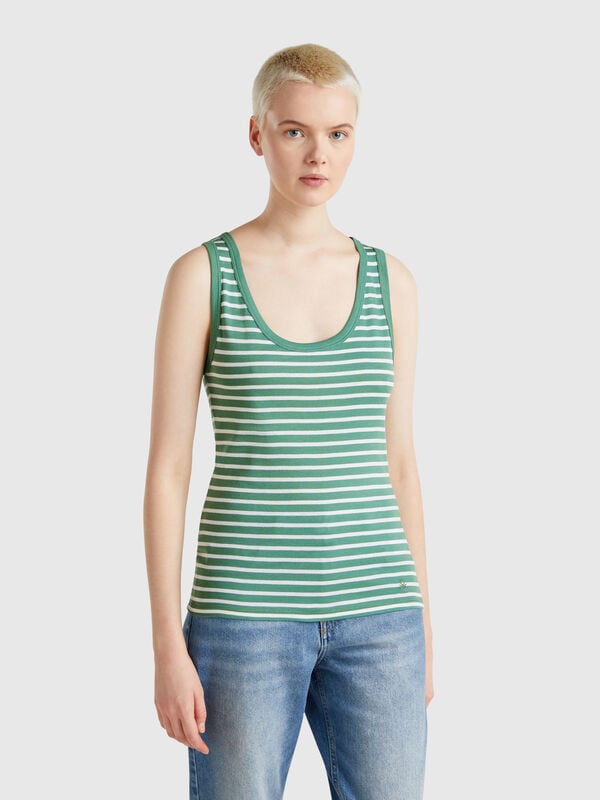 Gestreiftes Tanktop aus 100 % Baumwolle Damen