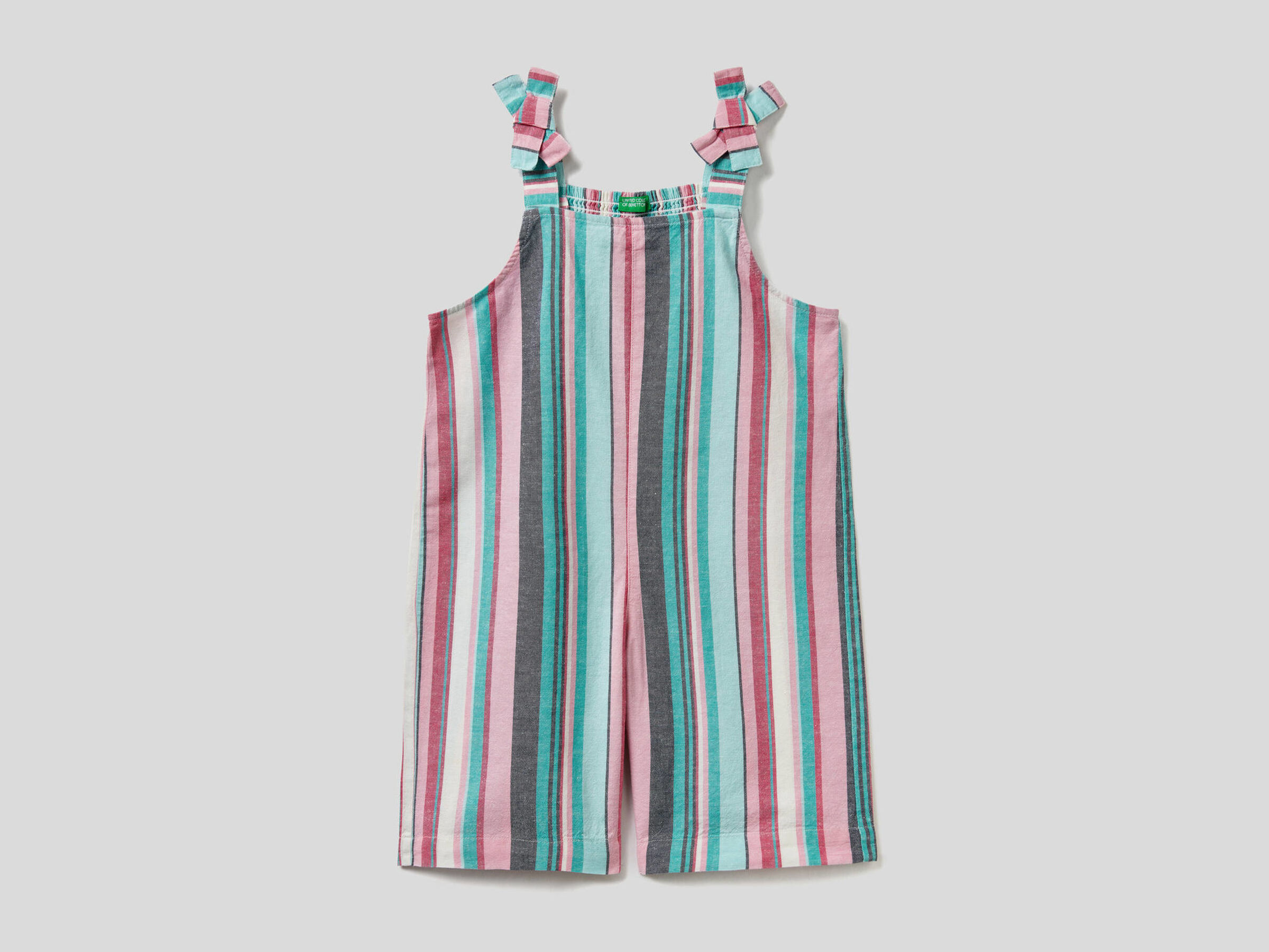 Gestreifter Jumpsuit mit Maschen image number null