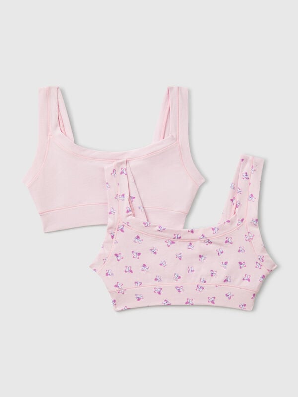 Zwei Bralettes aus superelastischer Baumwolle Mädchen