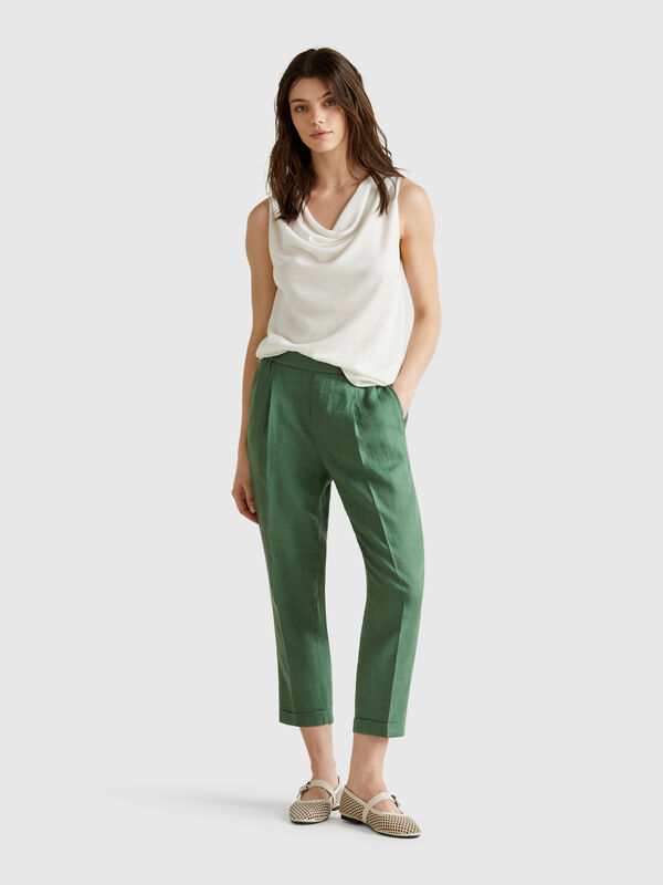 Kurze Hose aus 100 % Leinen Damen
