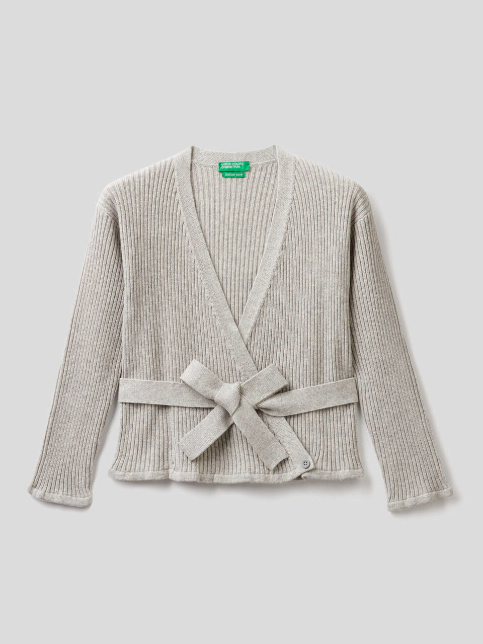 Strickjacke mit überkreuztem Design und Rippenmuster image number 1