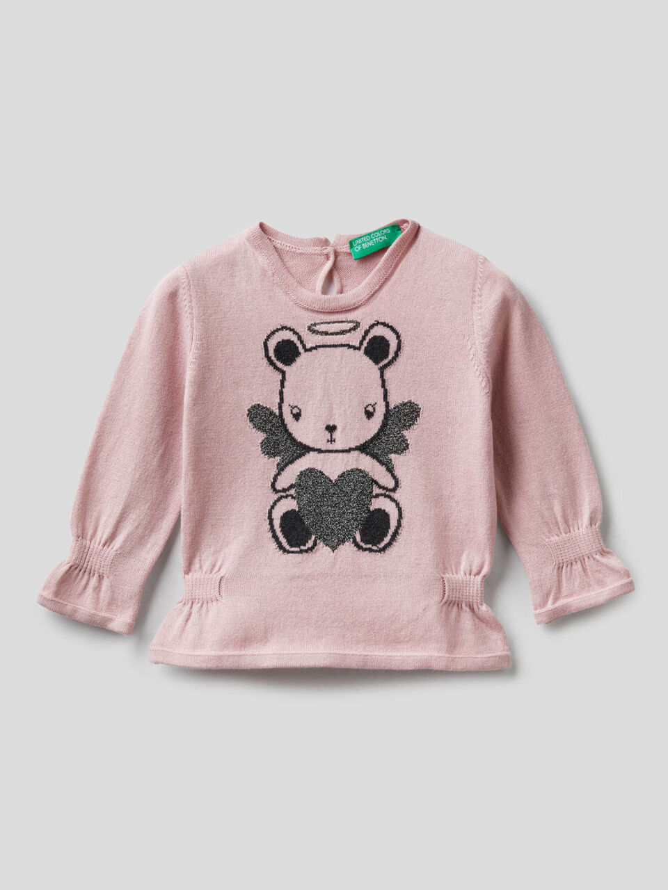 Pullover mit Raffungen und Lurex-Intarsienarbeit image number 1
