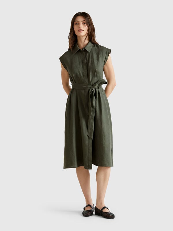 Hemdkleid aus reinem Leinen Damen