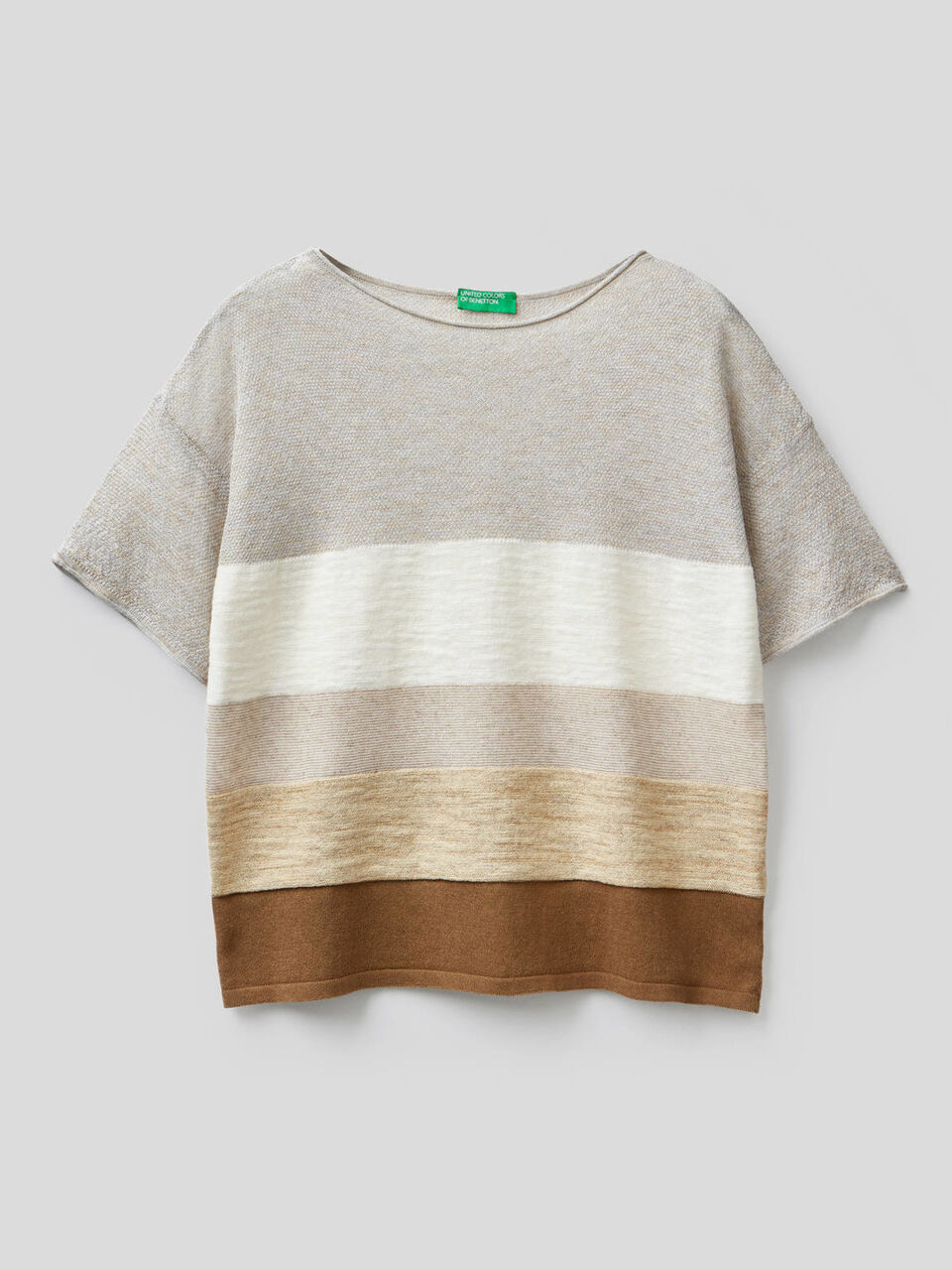 Pullover in einem Mix aus verschiedenen Garnen mit Streifen image number 1