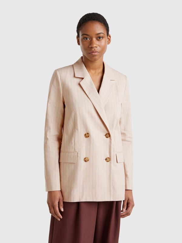 Zweireihiger Nadelstreifenblazer Damen