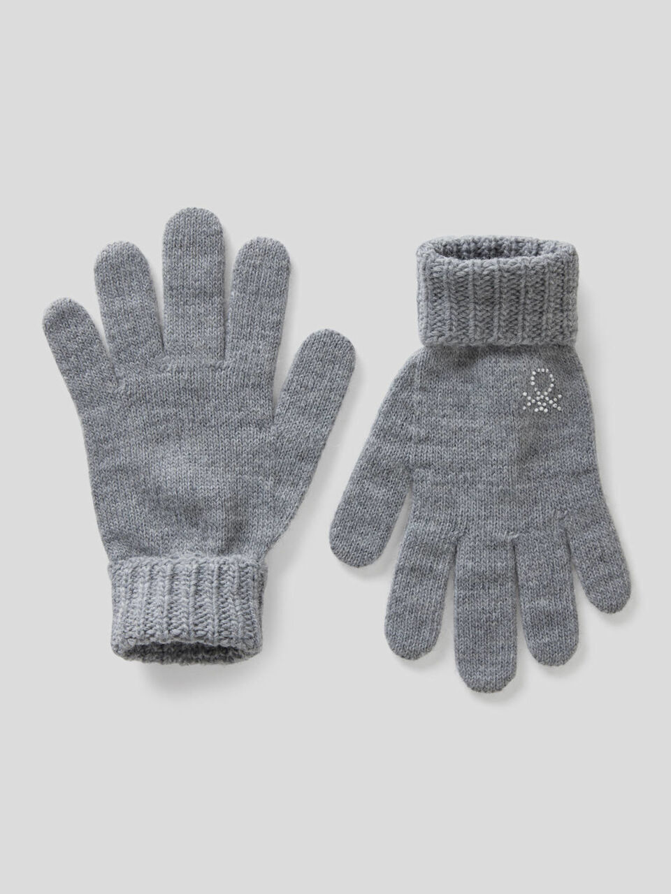 Handschuhe aus einer Woll-Mischung mit Logo aus Strass image number 1