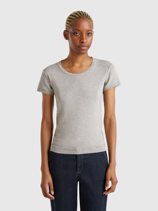 Kurzärmeliger Pulli aus 100% Baumwolle. Damen