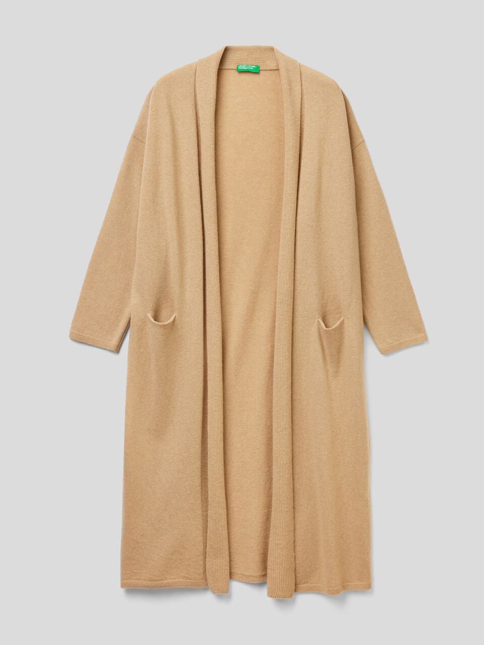 Offene Maxi-Strickjacke aus einer Wollmischung image number 1