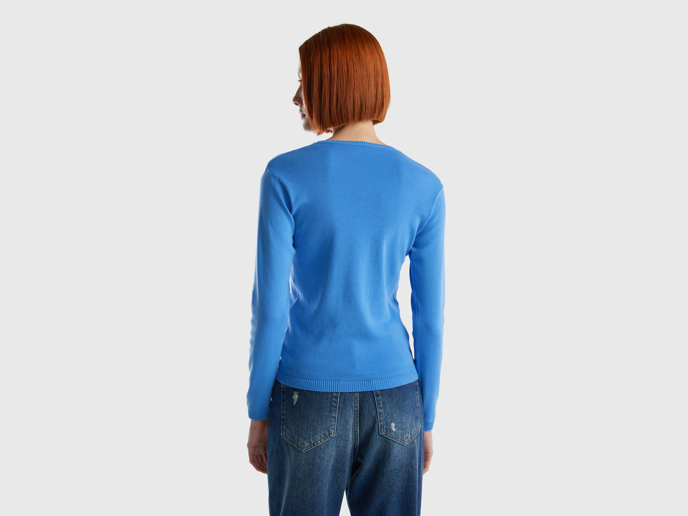 Pullover mit rundem Ausschnitt aus reiner Baumwolle image number 2