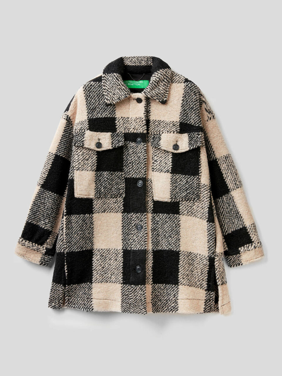 Hemdjacke aus einer Wollmischung mit Karomuster image number 1