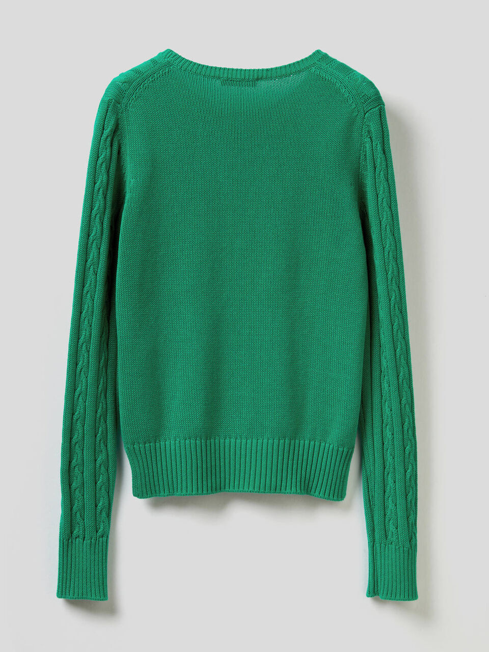 Pullover aus Baumwolle mit Verarbeitung im Flechtmuster image number 2