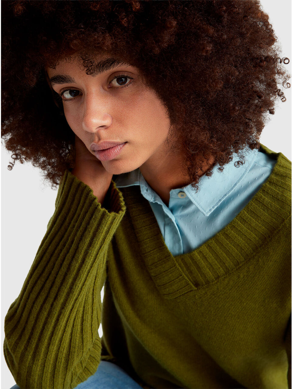 V NECK SWEATER L/S Damen image number null