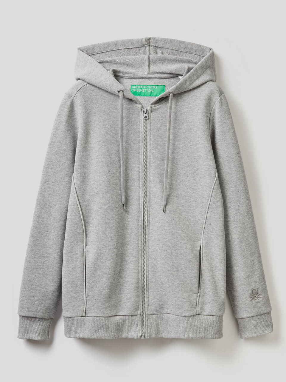 Sweatshirt aus 100% Baumwolle mit Reißverschluss und Kapuze image number 1
