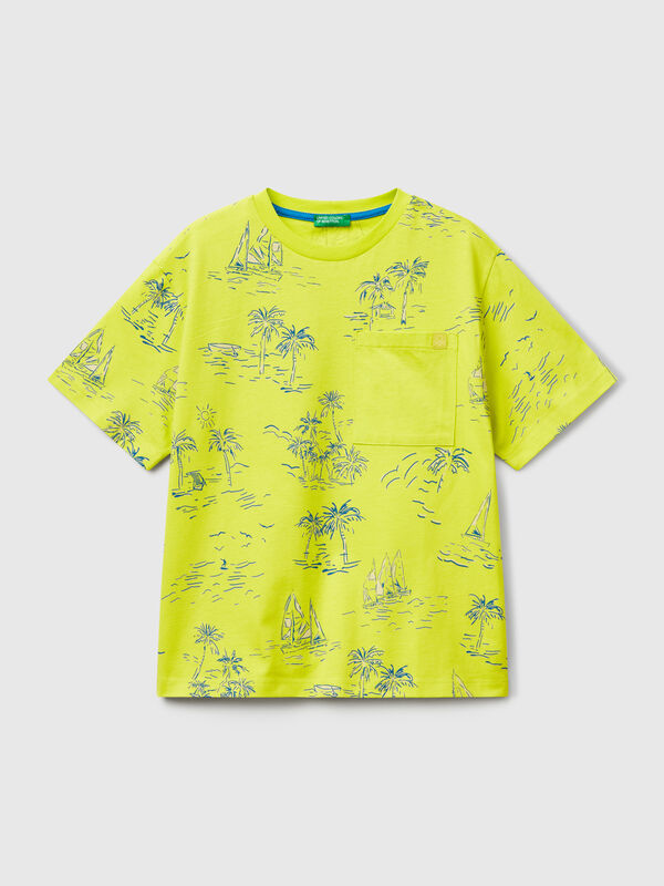 T-Shirt mit Meeresaufdruck Jungen
