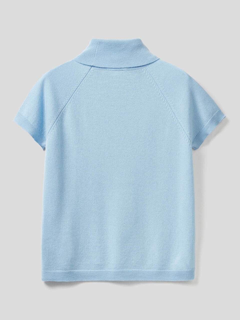 Rollkragenpullover mit kurzen Ärmeln in einer Mischung aus Wolle und Cashmere image number 2