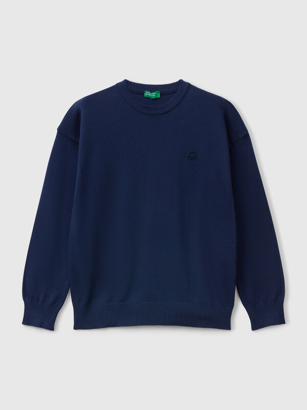 Pullover aus reiner Baumwolle mit Logo Jungen