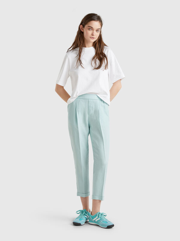 Kurze Hose aus 100 % Leinen Damen