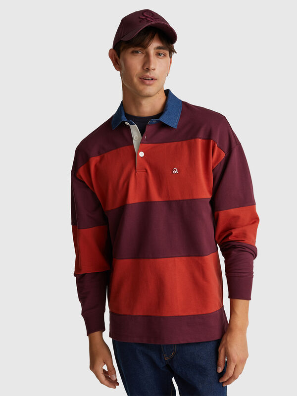 Gestreiftes Rugby-Poloshirt aus Fleece Gestreiftes Rugby-Poloshirt aus Fleece Herren