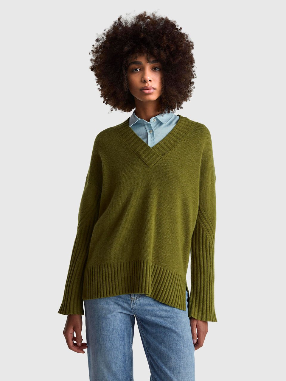 V NECK SWEATER L/S Damen image number null
