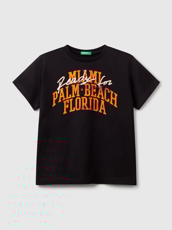 T-Shirt mit fluoreszierendem Aufdruck Jungen
