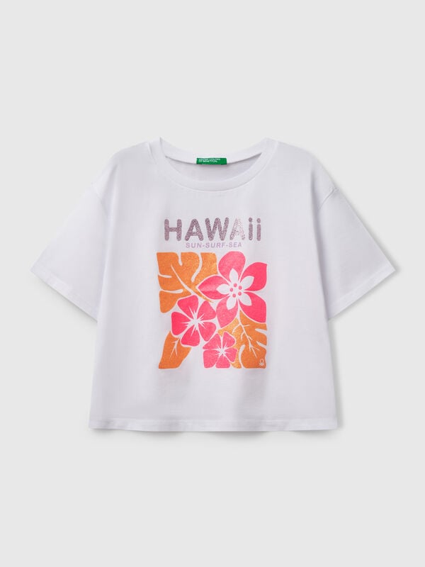 T-Shirt mit Glitzerdruck Mädchen